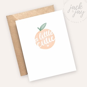Une petite mignonne - carte bébé | Bienvenue bébé | Mignonne orange | Carte pour les nouveaux parents | de bébé personnalisée | Cadeau pour un nouveau-né