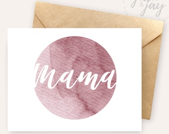 Mother's Day Card - Mama | Watercolour | Happy Mother's Day | Card for Mother | Gift for Mom