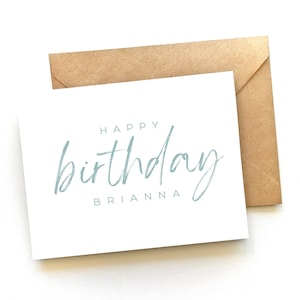 Personalized Birthday Card - Happy Birthday Custom Name | Personalised Birthday Card | Your Custom Name | Personalizable Text | Modern