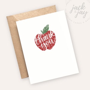 Merci professeur - carte d'appréciation de | Meilleure carte de professeur | de fin d'année scolaire | Cadeau pour professeur | Carte Apple | Carte A2