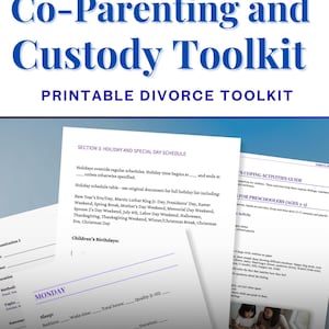 Kit de Ferramentas para Coparentalidade | Planejador de Guarda e Registros de Comunicação | Pacote de Orientação Parental para Divórcio (PDF)