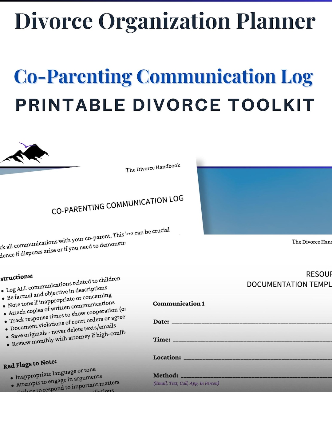 Co-parenting Communication Log | Printable Custody Tracker | Divorce ...