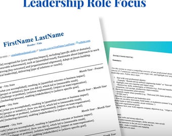 ATS Resume Template for Tech & Leadership Roles | Word + Google Docs | Writing Guide