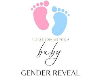 Gender Reveal Invitation, Custom Gender Reveal Invitation, Pink and Blue Baby Feet, Printable Gender reveal Invitation