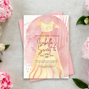 16th Birthday Invitation, Sixteenth Birthday Invite, Digital Download, Printable, Modern Birthday Invite, PDF