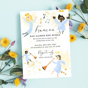 Celebration of Life, Funeral Invitation, Customizable Funeral Card, Funeral Announcement, PDF Digtial download, Printable, Memorial