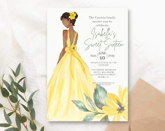 Sweet 16 16th Birthday Invitation, Sixteenth Birthday Invite, Digital Download, Printable, Modern Birthday Invite, PDF