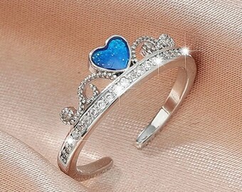 Rhinestone Heart Cuff Ring - Etsy