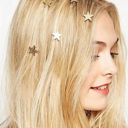 5 Gold Star Hair Accessories, Gold Star Hair Jewelry, Star Accessories For Hair, Flair For Hair, Independence Day Hair Accessories, July 4th