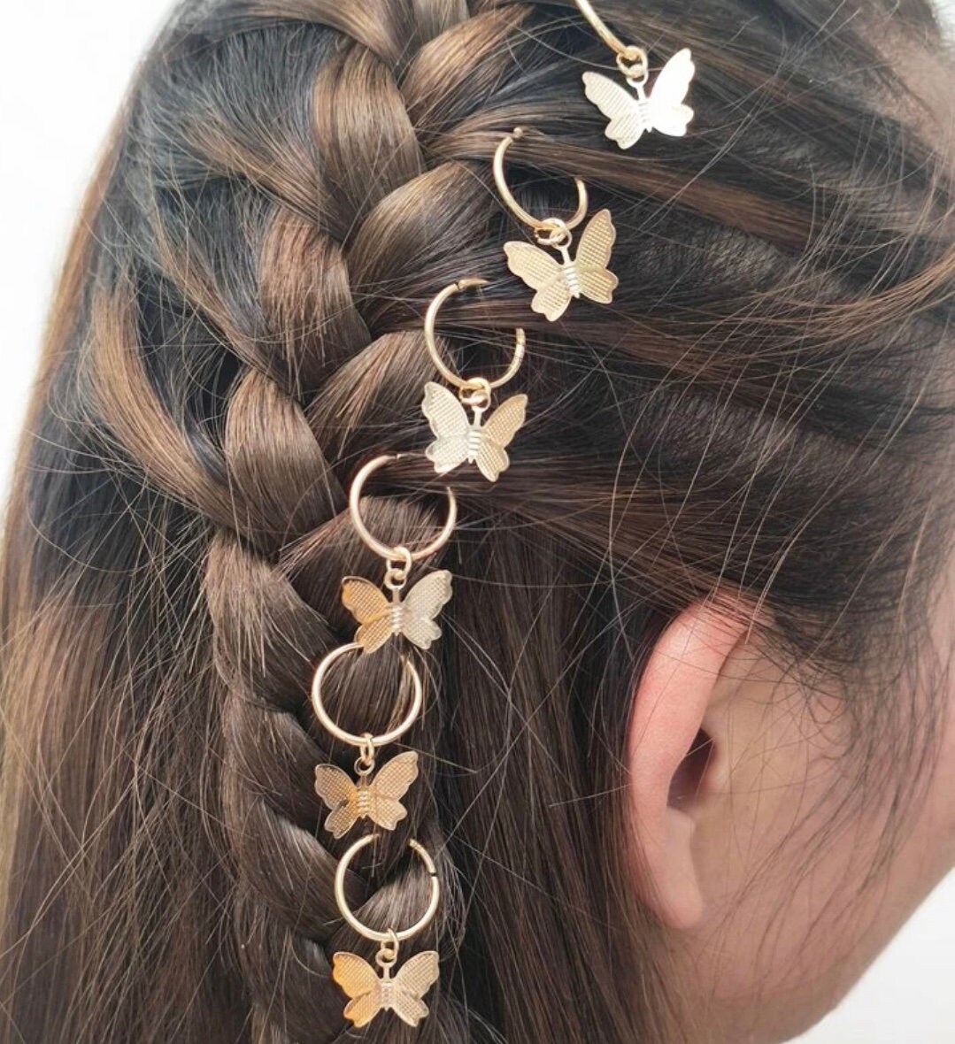 Set of 6 Gold Butterfly Hair Rings Butterfly Hair Etsy