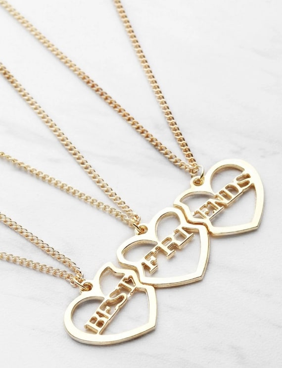 3 Best Friends Necklaces Three Best Friends Necklaces Gold - Etsy