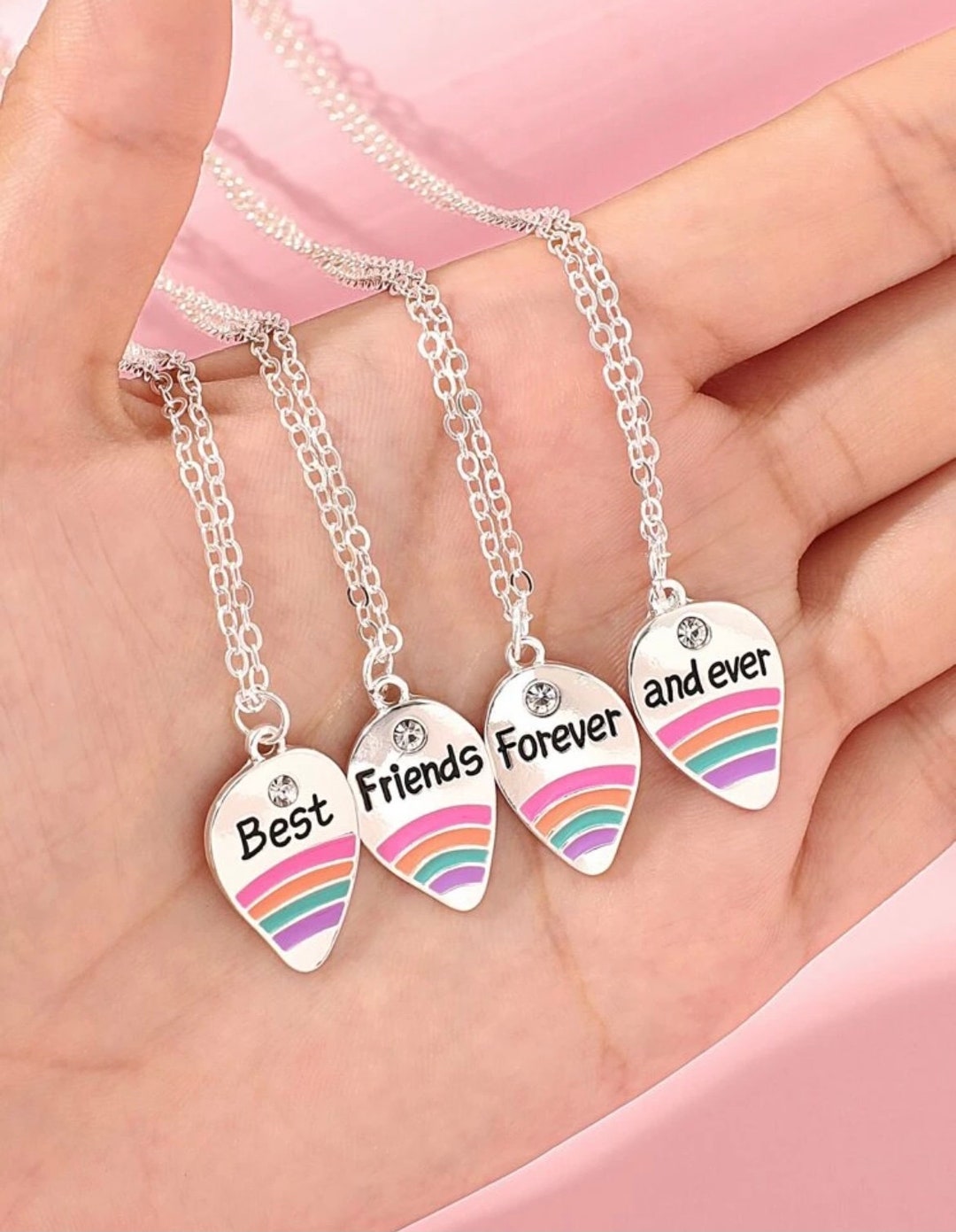 Best Friends Forever Necklaces Set of Four Best Friends Etsy Canada