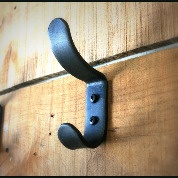 Double Hook - coat rack hook - hand forged