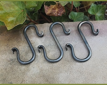 Hand Forged S hook 3 pack