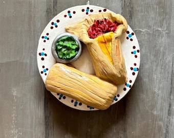 Handgemachte Tamales Ornament - mexikanisches Weihnachtsgericht
