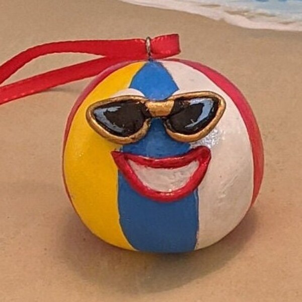 Beach Ball Ornament Etsy