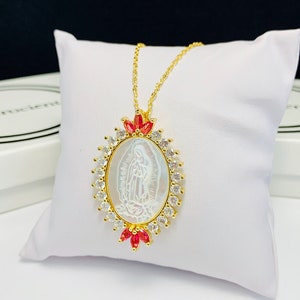 Virgin Mary Necklace  miraculous medal Necklace Gold Plated Necklace Catholic Necklace