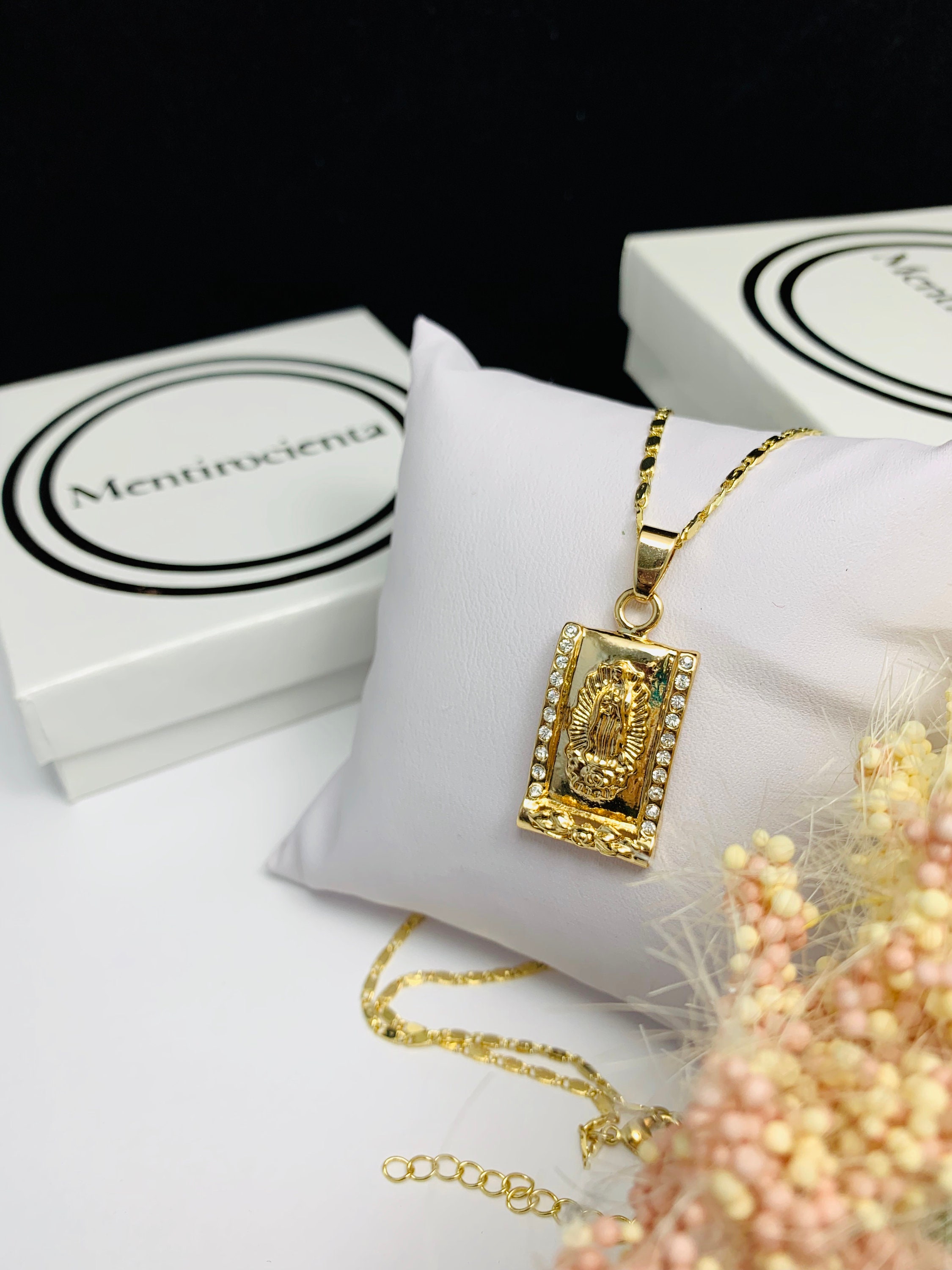 Gold plated virgin mary necklace hot sale