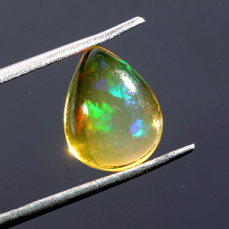 Beautiful stone 100/% Natural Ethiopian opal gemstone good Quality opal Excellent Hand Made pear Shape cabochon 13\u00d710 mm jewelry Making 1 pc