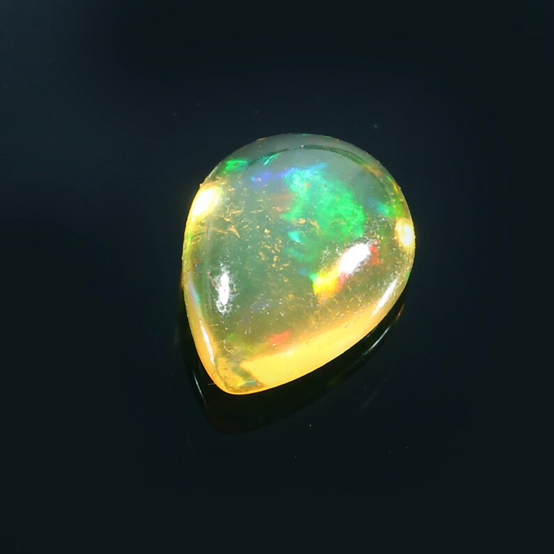 Beautiful stone 100/% Natural Ethiopian opal gemstone good Quality opal Excellent Hand Made pear Shape cabochon 13\u00d710 mm jewelry Making 1 pc