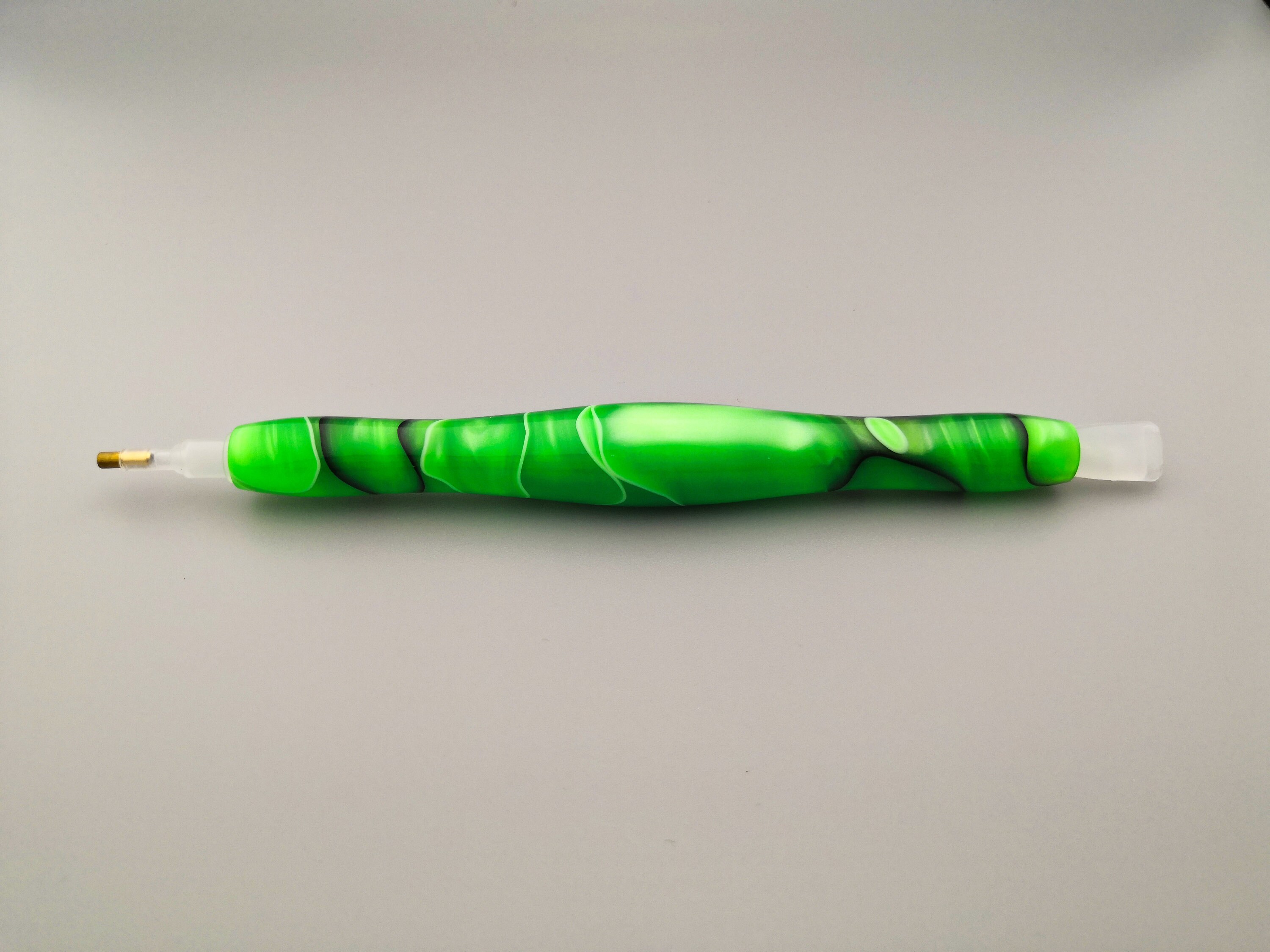 Handmade acrylic diamond painting pengreen with black | Etsy