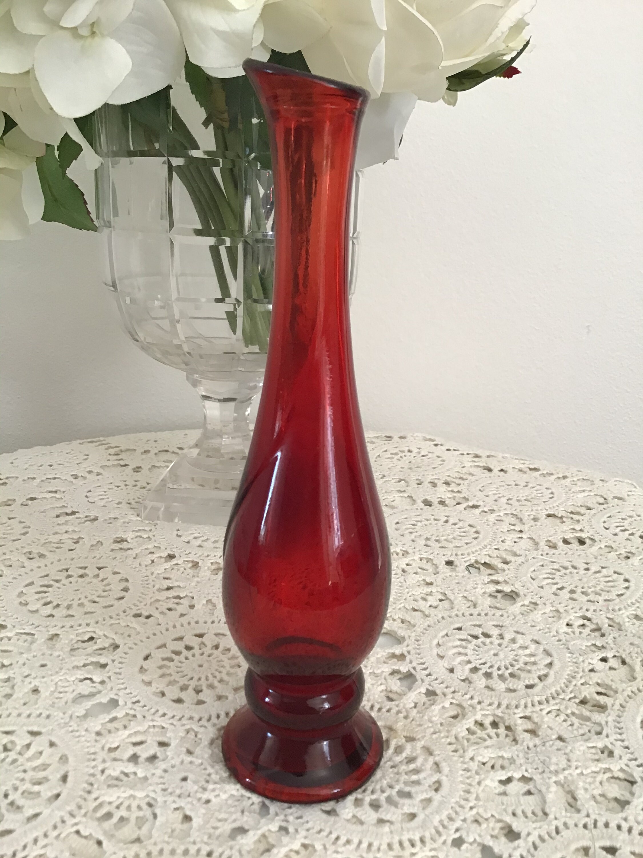 Ruby red Avon bud vase Etsy