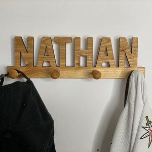 Personalized Coat Rack - Kids Room - WallPeg - Unpainted -