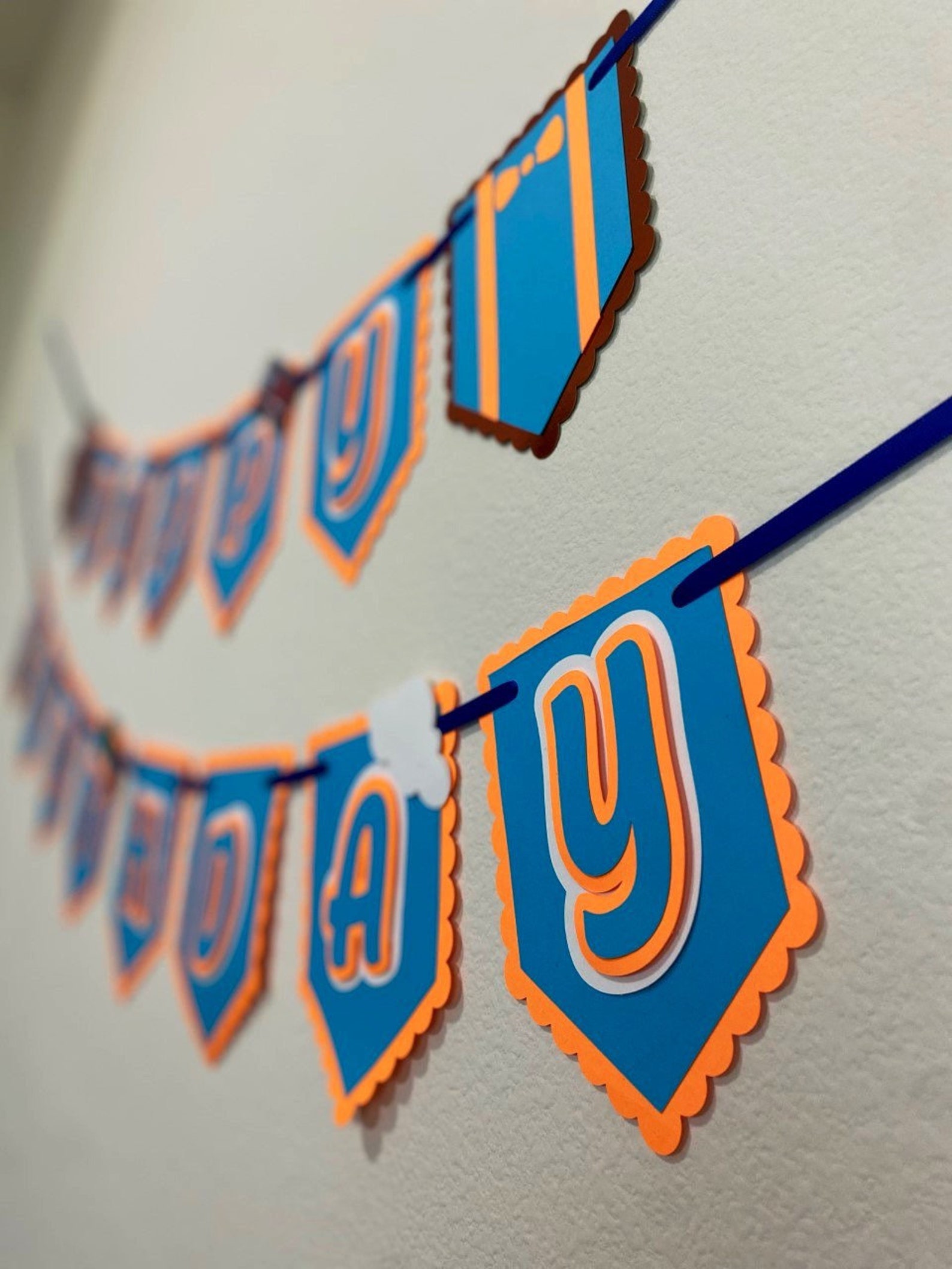 Happy Birthday banner Blippi Orange and Blue banner Blippi | Etsy