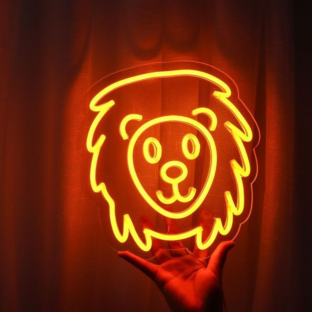 Lion Neon Sign Animal Neon Light Custom Neon Sign Neon - Etsy