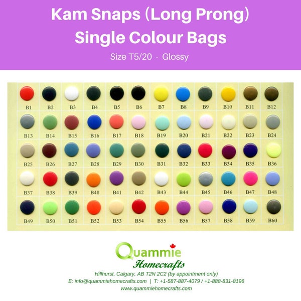 25 LONG PRONG Glossy Kam Snap Sets - T5