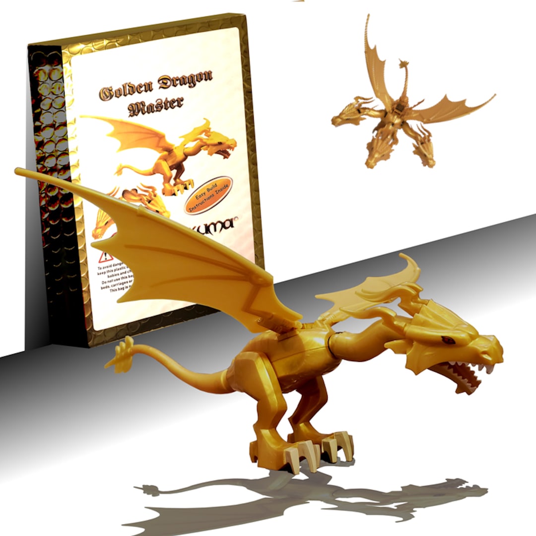 Wakuma's Large Golden Master Dragon Gold Minifigure Ninja