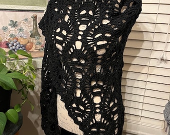 Black Lost Souls Shawl Crocheted