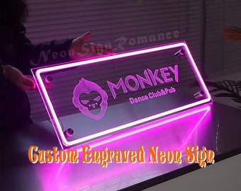 Personalized Neon Light Sign, Custom Name/Logo/Text Engraved Bar LED Sign, Wall Décor Acrylic Sign for Bedroom/home/living room/shop/office