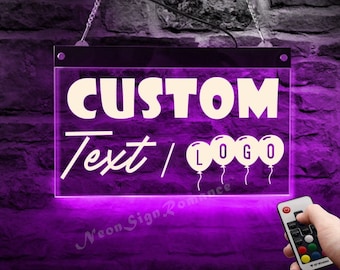 Custom LED Light Up Acrylic Neon Board With Remote Controller Sign Business Wall Art Decor Colors Changing Acrylic Display Light Board Gift