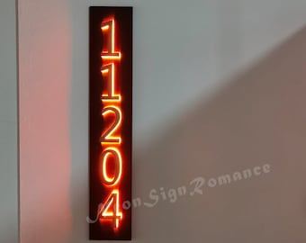 Custom LED Address Plaque丨Modern House Number Sign丨Modern House Number Plaque丨LED Logo Sign丨Address plaque Metal丨LED Backlit Signs