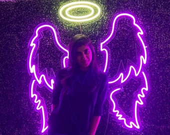 Angel Wings Custom Neon Light Sign Flex Led Neon Light Sign Led Logo Custom Neon Sign Bride Party Room Decoration Ins Wall Decoration