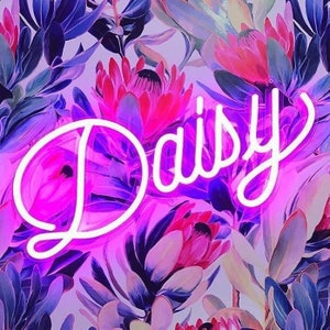 Nome personalizzato Margherita Insegna al neon Festa di nozze Personalizza Luci al neon a LED Decorazione di Roma Appeso a parete Targa con nome Insegna al neon a LED personalizzata per bambini