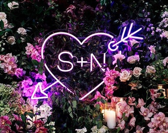 S+N Love Heart Shape Neon Sign Wedding Flex Led Neon Light Sign Custom Led Bridal Shower Engagement Party Ins Wall Hangings Decoration