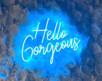 Hola magnífico letrero de neón personalizado 丨 Boda, fiesta, decoración de cumpleaños del letrero de neón 丨 Letrero de luz de neón LED flexible 丨 Letrero con logotipo LED 丨 Decoración de la pared de la habitación