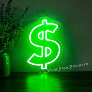 Money Neon Light Sign for Indoor Home Decor丨green LED Sign for Wall ...