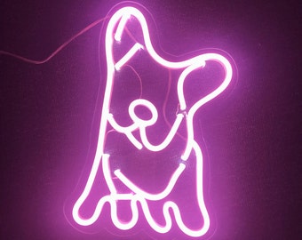 Customized French Bulldog Pink Decorative Wall Hanging Neon Sign Light Flex Led Neon Light Led Text Custom Led Neon Sign Room Decoration