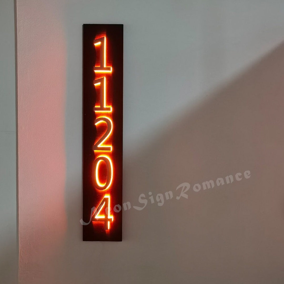 Led Address Numbers Sticker Custom LED Address Plaque丨modern House Number Sign丨modern House Number ...