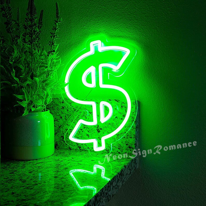 Money Neon Light Sign for Indoor Home Decor丨green LED Sign for | Etsy