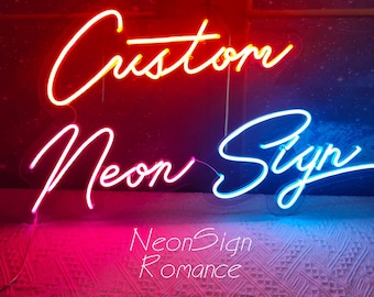 Custom Neon Sign丨Personalize Flex LED Neon Signs Light for Wedding Party Home Decor Customize Neon Light Bar Store Logo Neon Sign Wall Decor
