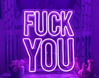 FUCK YOU Custom Neon Light Sign,Custom Text Neon Sign Flex Led Sign Led Logo Custom Neon Sign Room Department Wall Hangings Decoration