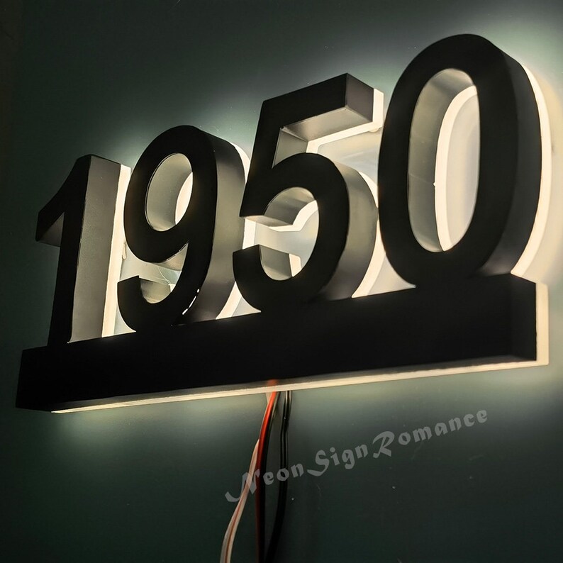 Custom LED Address Sign LED House Number Sign Address Plaque Etsy
