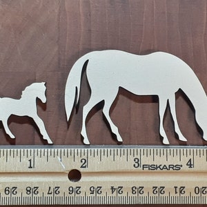 Horses, Mare and Foal Wood cutouts- Resin inserts, art pieces, crafting wood, paint craft