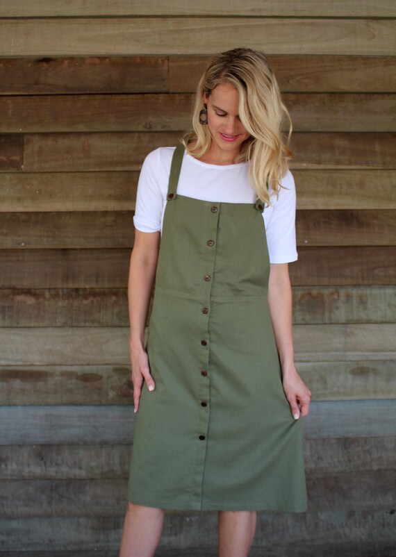 Pinafore Dress LINEN or COTTON 