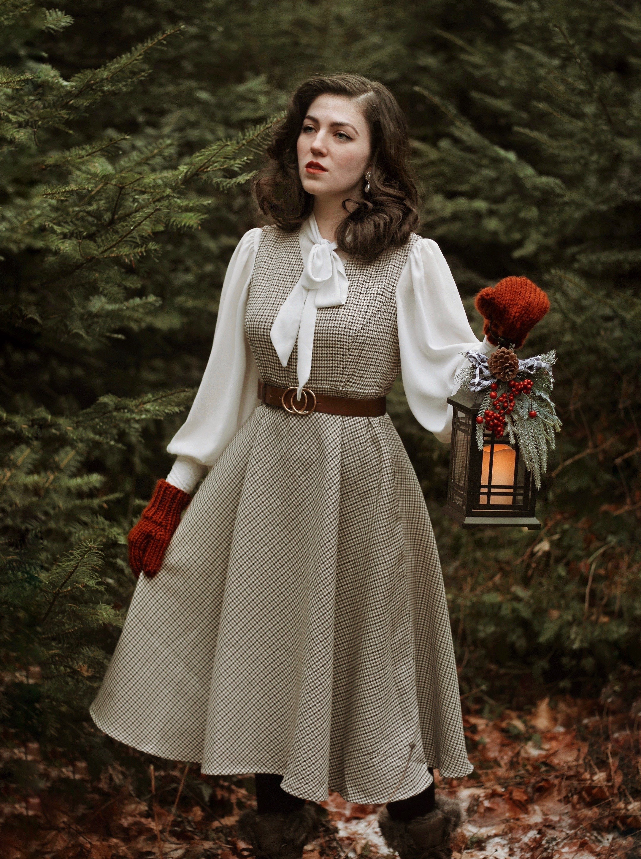 WEB限定カラー有 ATON CHINTZ WOOL PINAFORE DRESS - minik.hr
