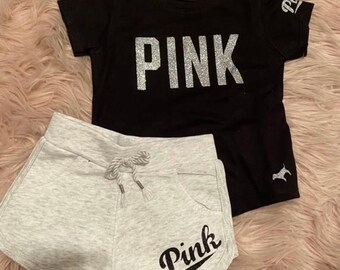 victoria secret pink short sets